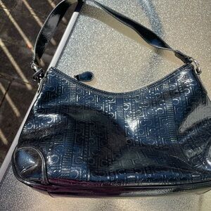 Liz Claiborne Shiny Black Shoulder Bag